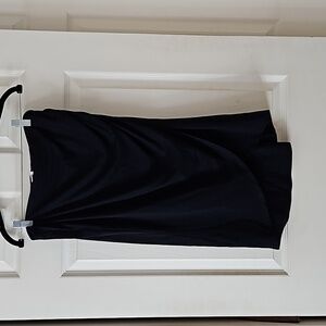 Open Edit Side Rushed Slip Skirt, NWOT, Black, Medium